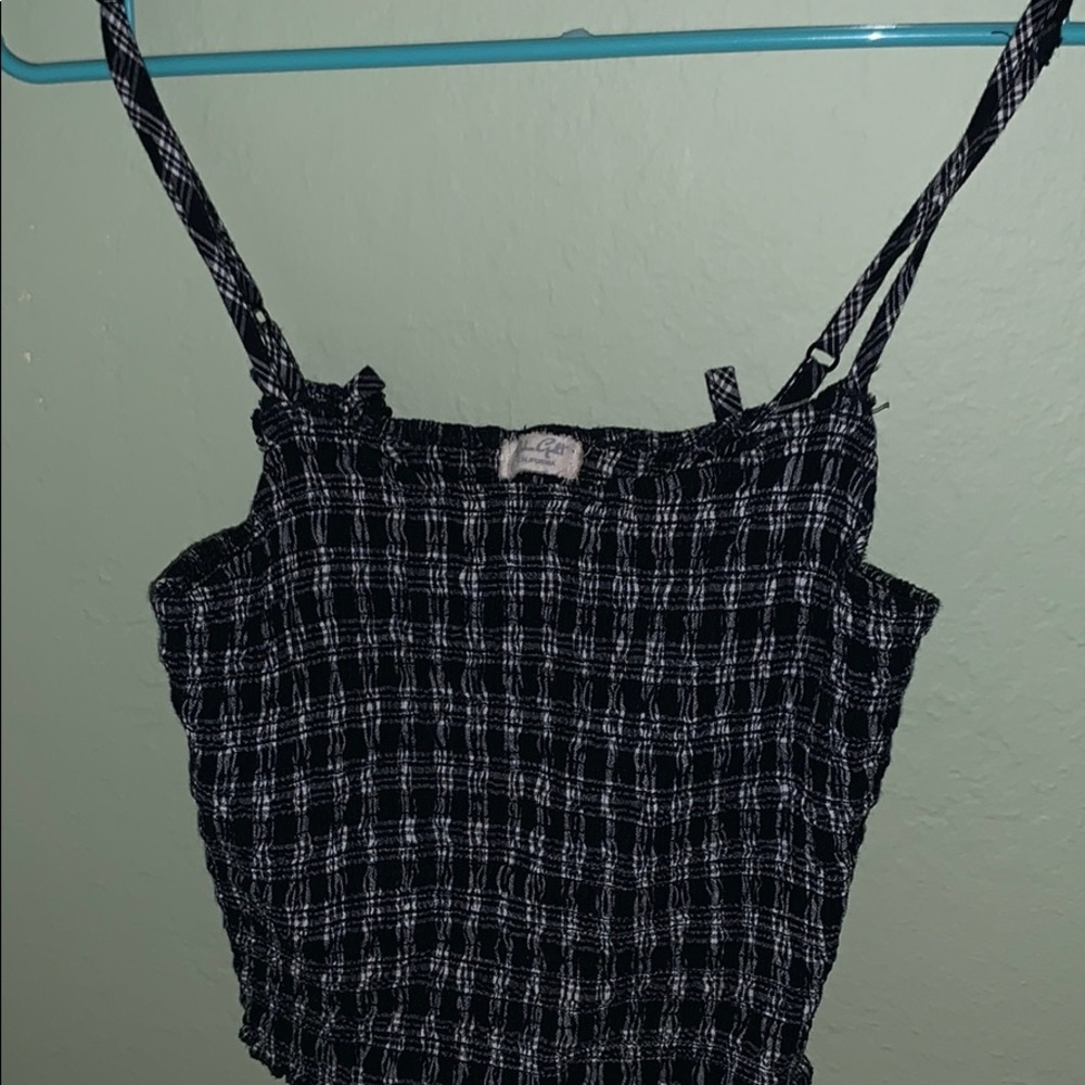 Brandy Melville plaid smocked tank top